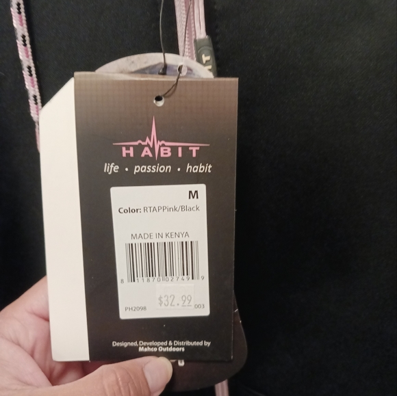 Habit Womans Performance Hoodie Black Pink Hunting Size M - Picture 2 of 4